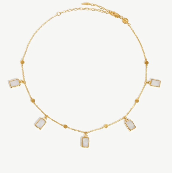 NEW Missoma Gold + Moonstone Charm Choker Necklace - Picture 2 of 13